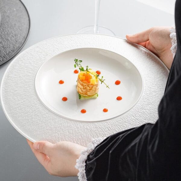 Matte Black Nordic Porcelain Dinner Plate Wholesale - Image 4