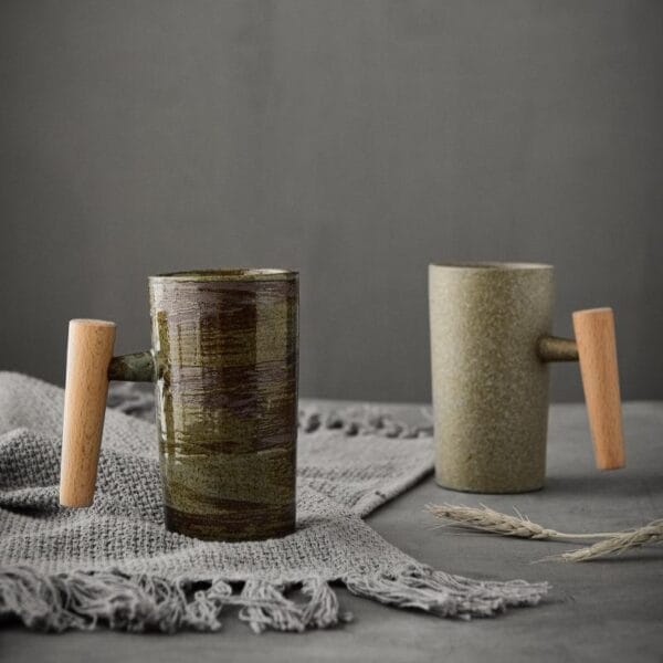 Wooden Handle Ceramic Tea Cup Wholesale - Image 4
