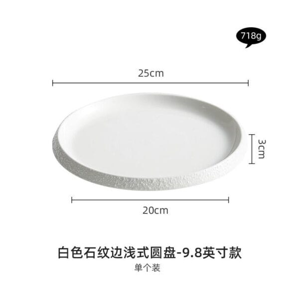 Matte White Ceramic Flat Serving Plate Wholesale - Image 3