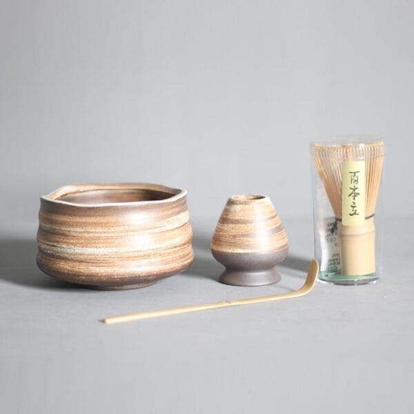 Ceramic Matcha Bowl Bamboo Whisk Set Wholesale - Image 2