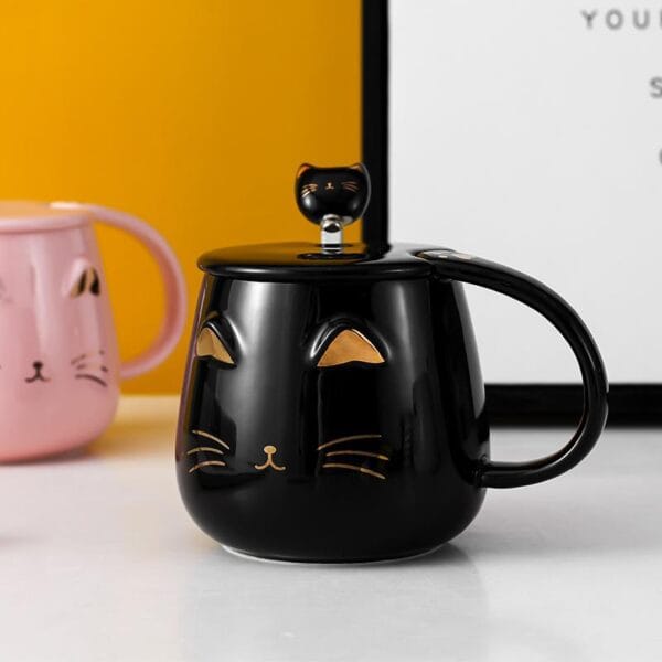 Cat Mug with Spoon Wholesale - Image 4