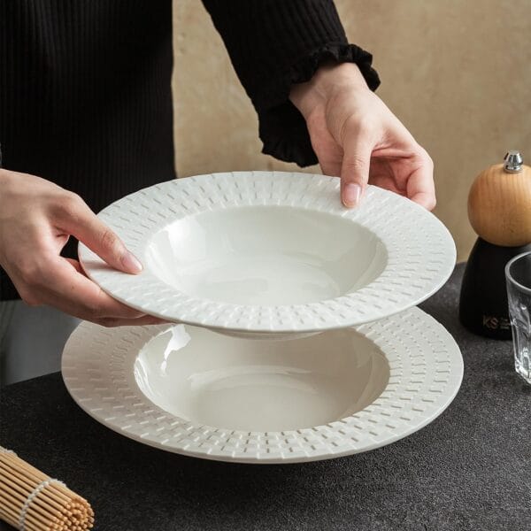 Embossed Porcelain Dinner Plate Wholesale - Image 3