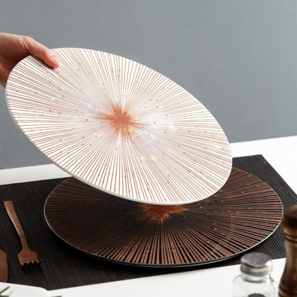 Stone Grain Ceramic Dinner Plate Wholesale - Image 2