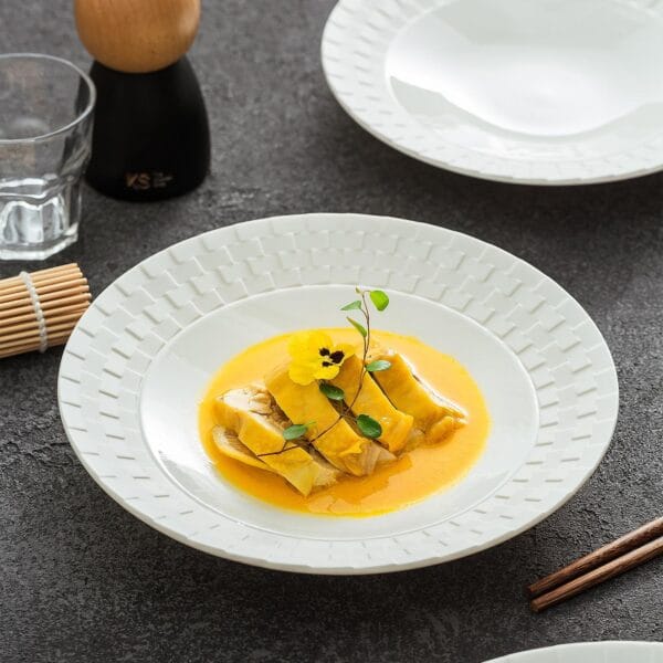 Fine Porcelain Salad Plate Deep Dish Wholesale - Image 3