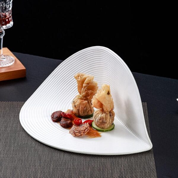 White Irregular Ceramic Show Platter Wholesale - Image 2