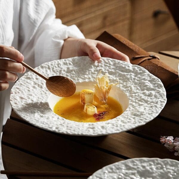Matte White Porcelain Deep Soup Plate Wholesale - Image 2