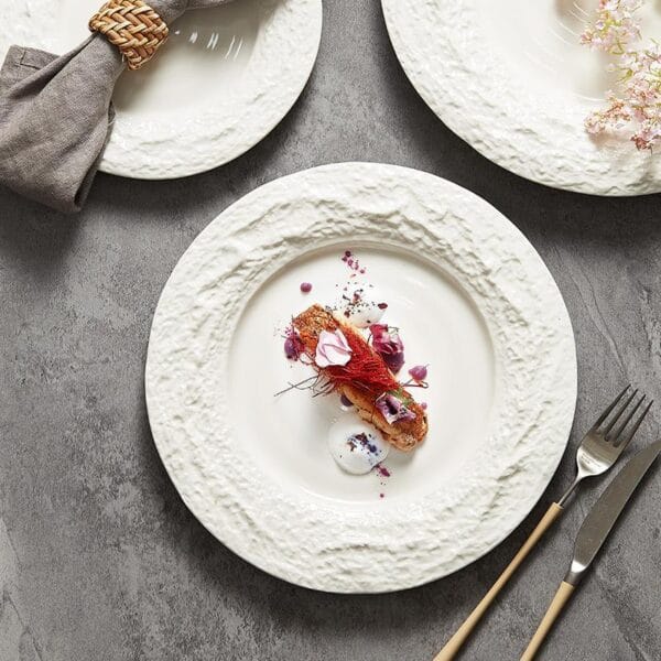 Rustic Stoneware Round Charger Plate Wholesale - Image 3