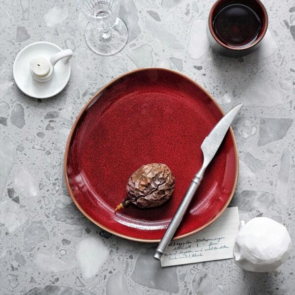 Blue Glazed Ceramic Shallow Plate Wholesale - Image 4