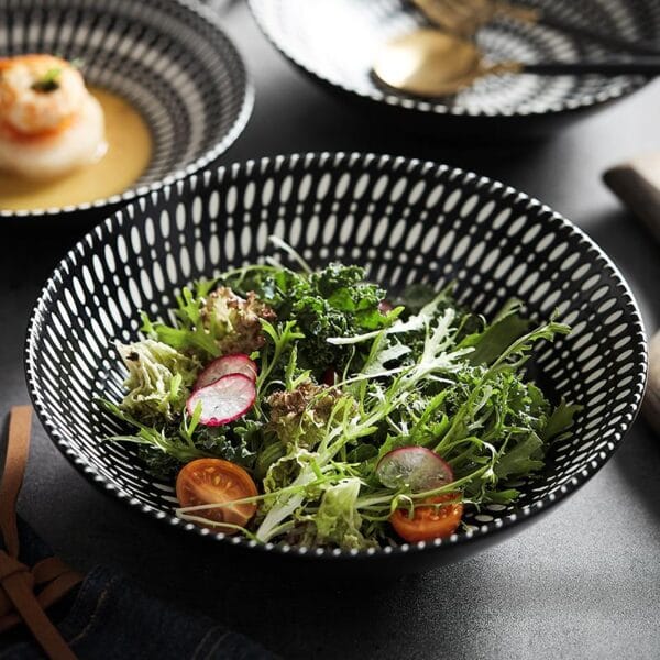 Black White Porcelain Tableware Bowls Wholesale - Image 2