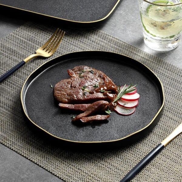 Matte Black Ceramic Charger Plates Wholesale