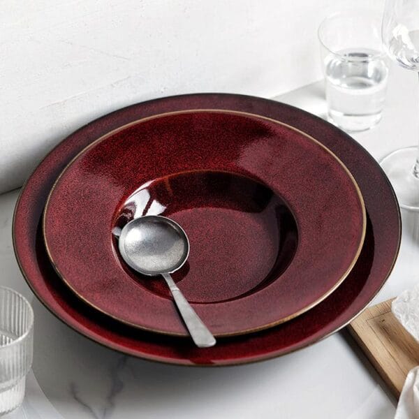 Half White Pattern Porcelain Plate Wholesale - Image 2