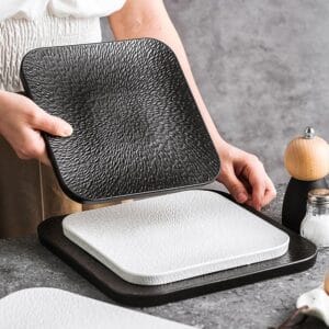 White Square Ceramic Soup Fruit Tray Wholesale