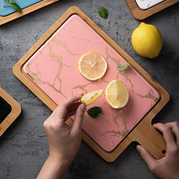 Marble Ceramic Dinner Platter Bamboo Wholesale - Image 4