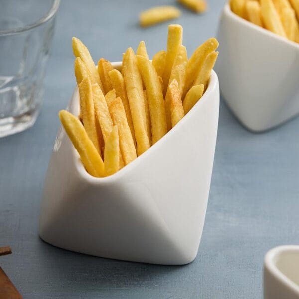 White Ceramic Chip Dip Bowl Set Wholesale - Image 3