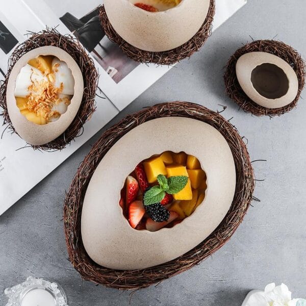 Ceramic Bird Nest Eggshell Noodle Bowl Wholesale - Image 2