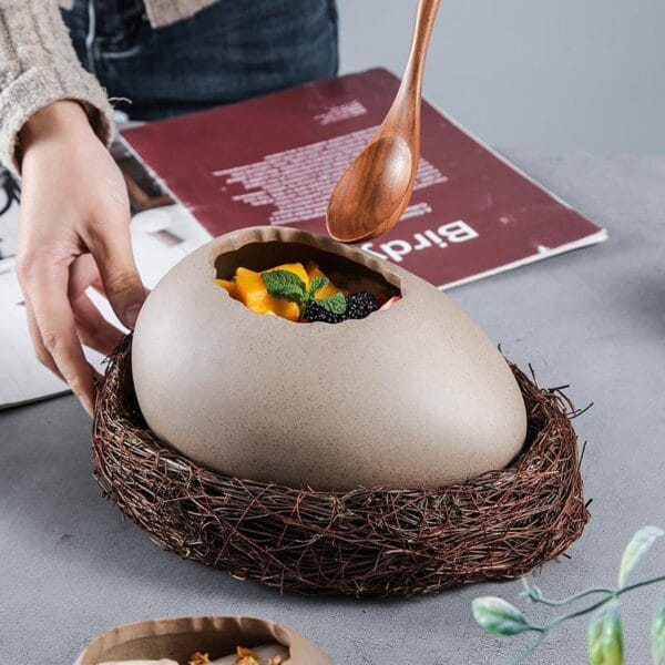 Ceramic Bird Nest Eggshell Noodle Bowl Wholesale - Image 4