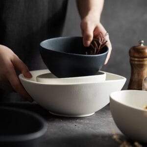 Irregular Ceramic Noodle Bowl 1280ML Wholesale