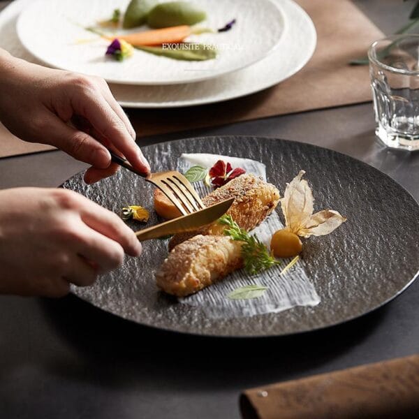 Black Rectangle Ceramic Cheese Board Wholesale - Image 3