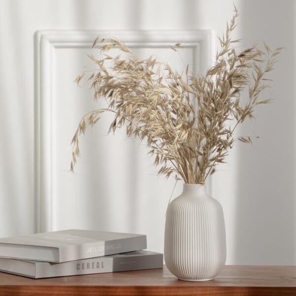 White Striped Ceramic Vase Set Wholesale - Image 2
