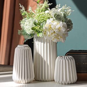 White Ceramic Vase Set Wholesale