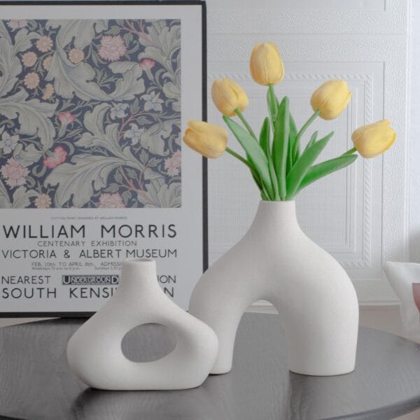 Simple White Ceramic Vase Set Wholesale