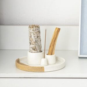 Dual-Color Ceramic Sage Holder Wholesale